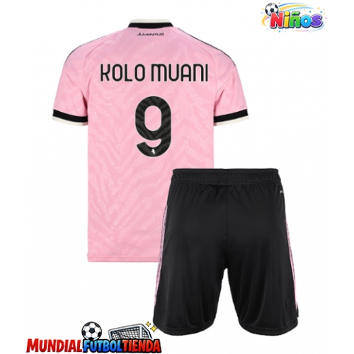 Camiseta Juventus Randal Kolo Muani #9 Segunda Equipación Replica 2026-27 para niños mangas cortas (+ Pantalones cortos)